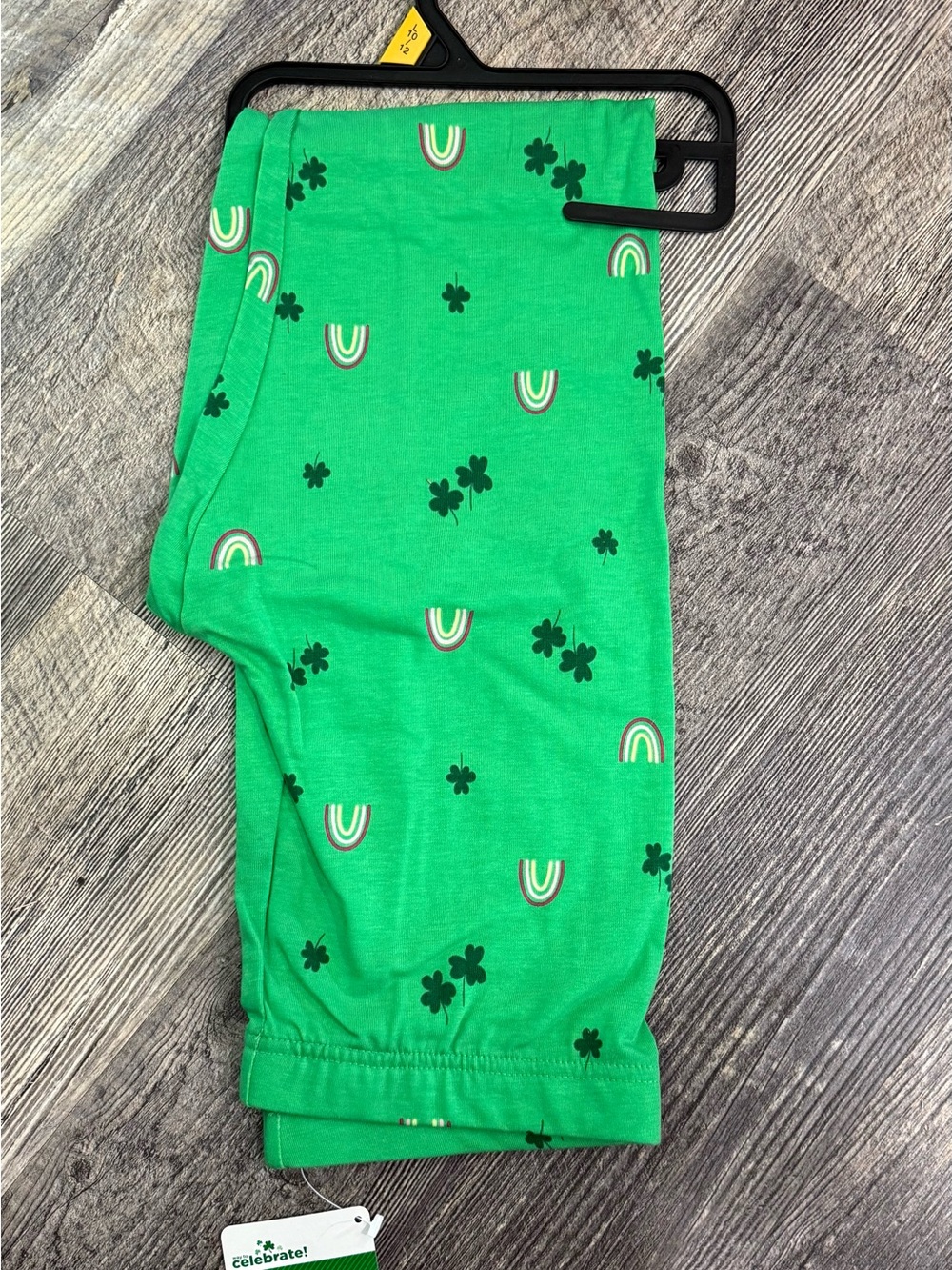 Kids Green Shamrock & Rainbow Leggings